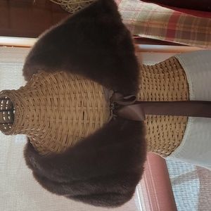 Faux brown mink stole